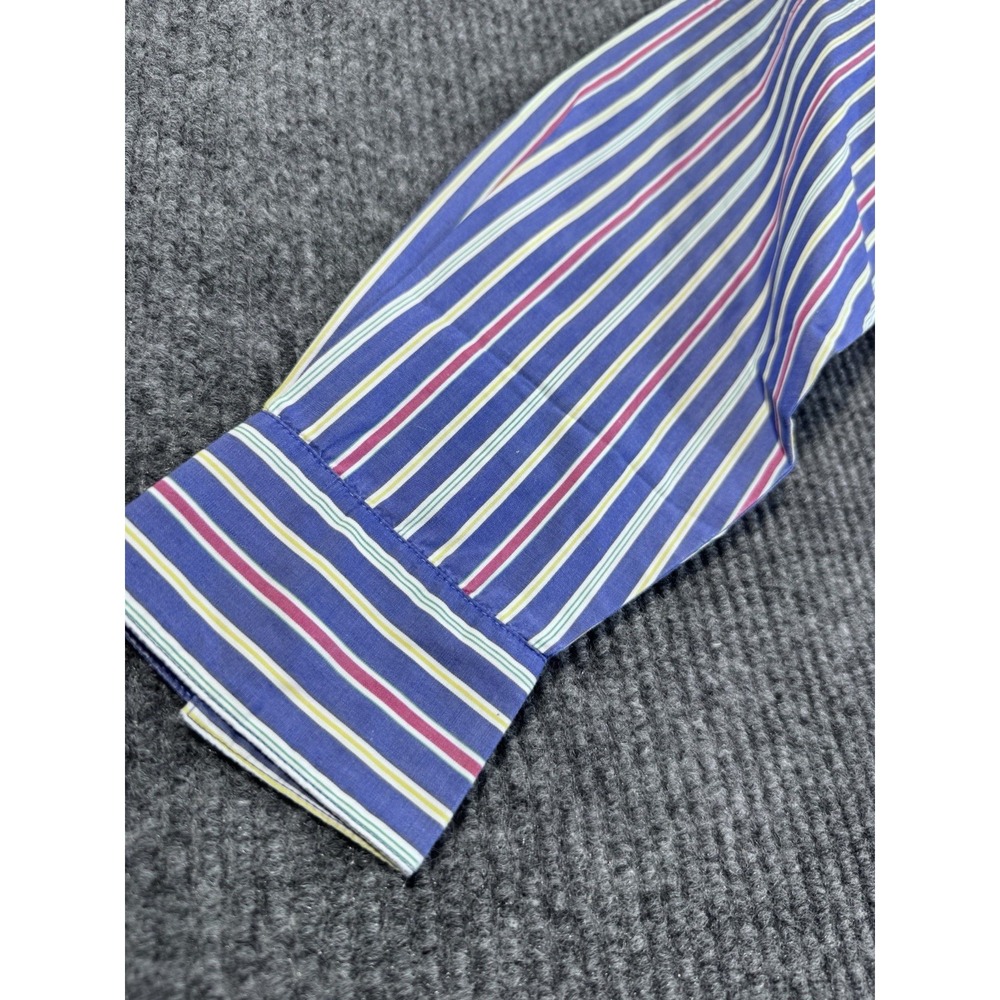 Chelsea Cambell Striped Cotton Shirt Size 10 Blue Red Yellow Classic vintage - Picture 3 of 7